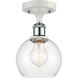 Ballston Athens 1 Light 6 inch White and Polished Chrome Semi-Flush Mount Ceiling Light in Clear Glass