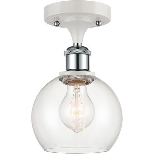 Ballston Athens LED 6 inch White and Polished Chrome Semi-Flush Mount Ceiling Light in Clear Glass