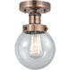 Beacon 1 Light 6 inch Antique Copper Semi-Flush Mount Ceiling Light