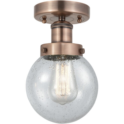 Beacon 1 Light 6 inch Antique Copper Semi-Flush Mount Ceiling Light