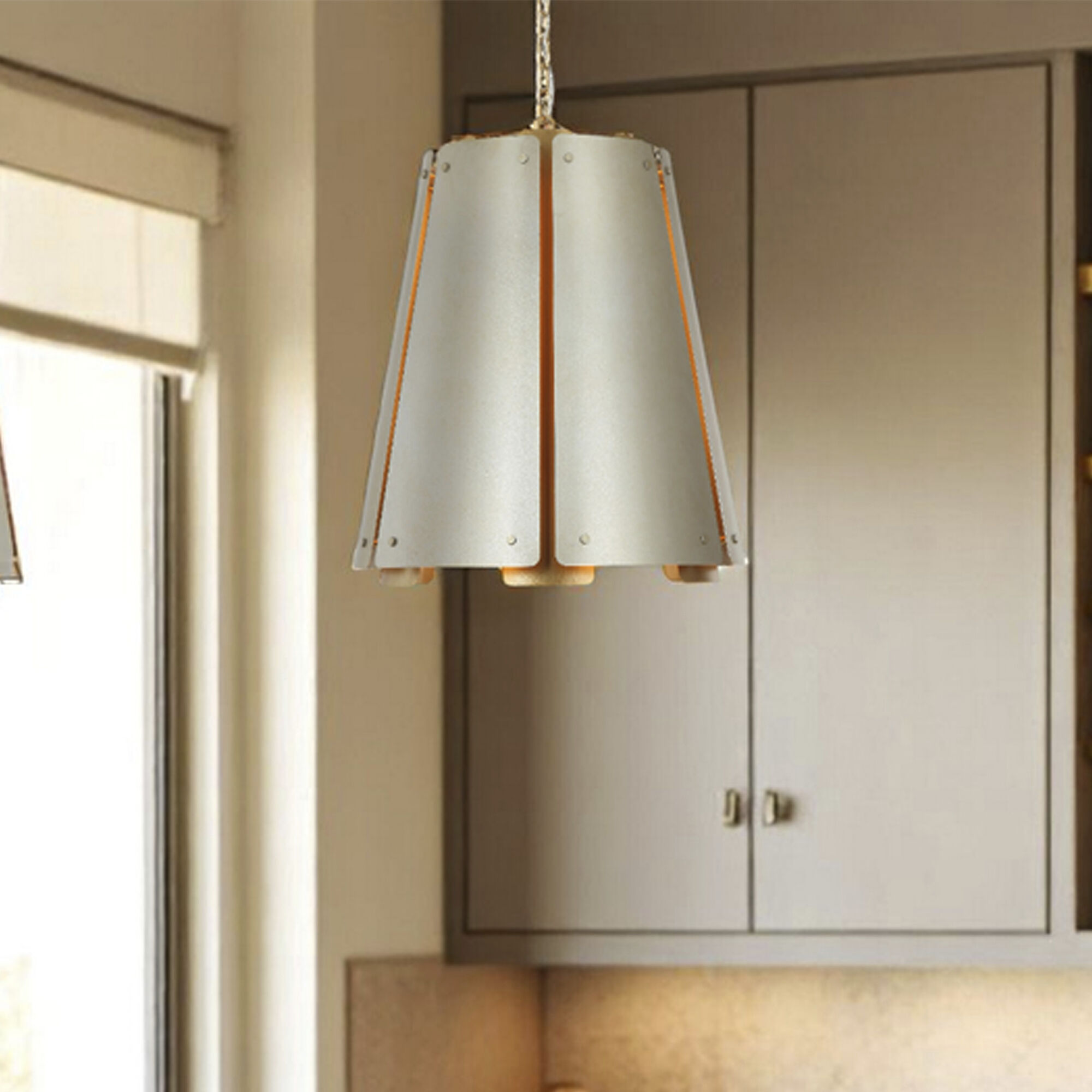 Peep Show 6 Light 16 inch Sunwashed Silver and Brushed Sienna Foyer Pendant Ceiling Light