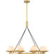 Olenne 8 Light 42 inch Legacy Brass and Dark Matte Black Pendant Ceiling Light