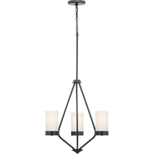 Elevate 3 Light 22 inch Matte Black Chandelier Ceiling Light, Design Series