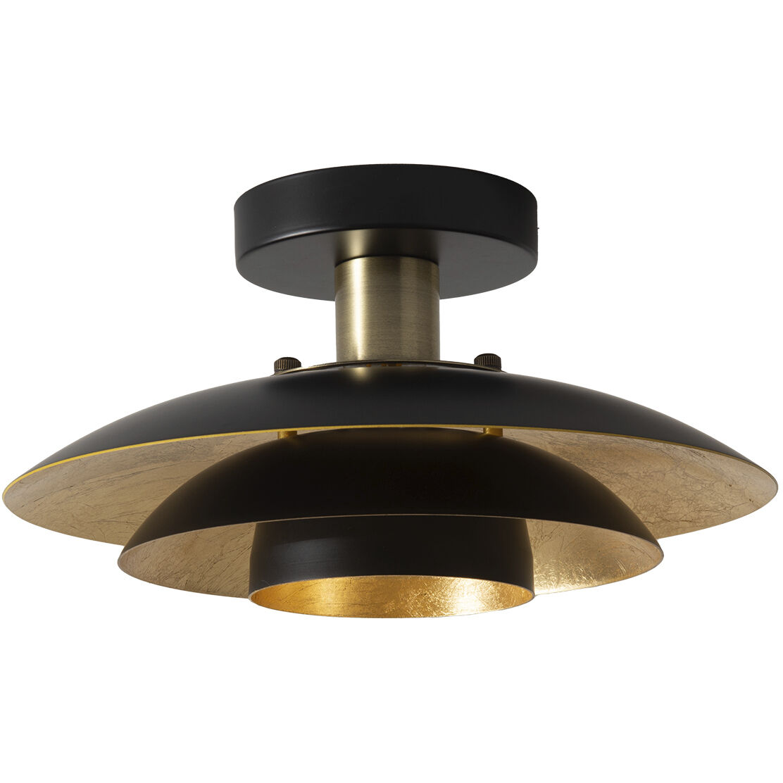 Rancho Mirage LED 12 inch Matte Black and Weathered Brass Flush Mount Ceiling Light