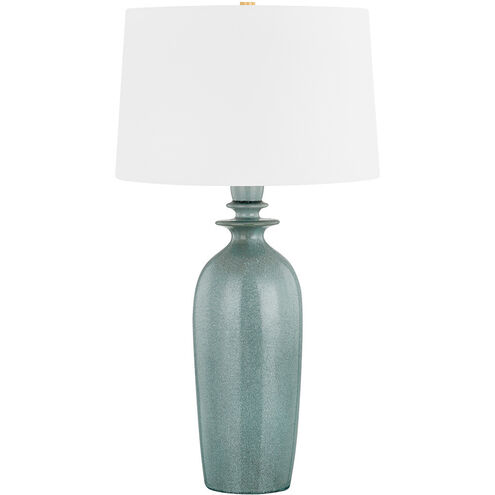 Bellmawr 32 inch 25 watt Aged Brass and Ceramic Reactive Palladian Table Lamp Portable Light
