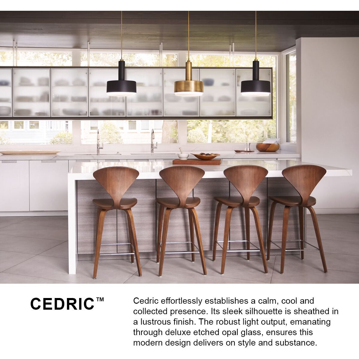 Cedric 2 Light 13 inch Lacquered Brass Indoor Pendant Ceiling Light