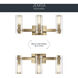 Jemsa 3 Light 22.75 inch Champagne Bronze Bath Bracket Wall Light, 3 Arm