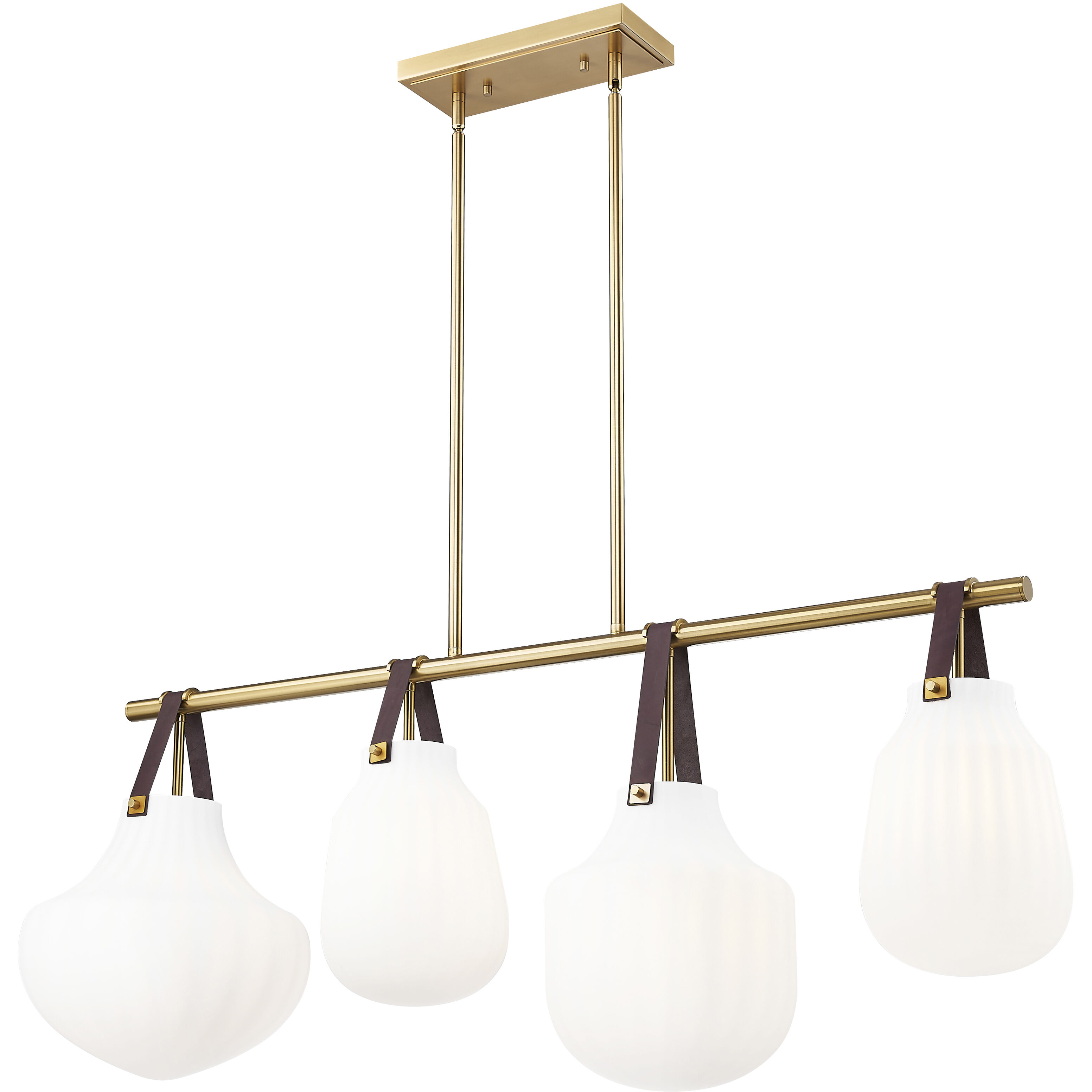 Newbury 4 Light 49.75 inch Modern Gold Linear Chandelier Ceiling Light
