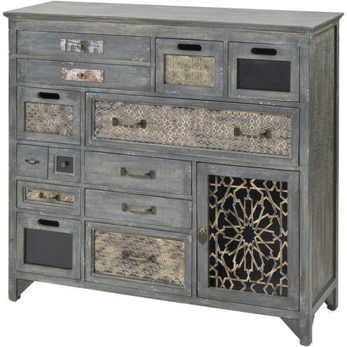 Topanga Antique Gray with Brass Cabinet