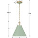 Xavier 1 Light 12 inch Vibrant Gold Mini Pendant Ceiling Light in Vibrant Gold and Green