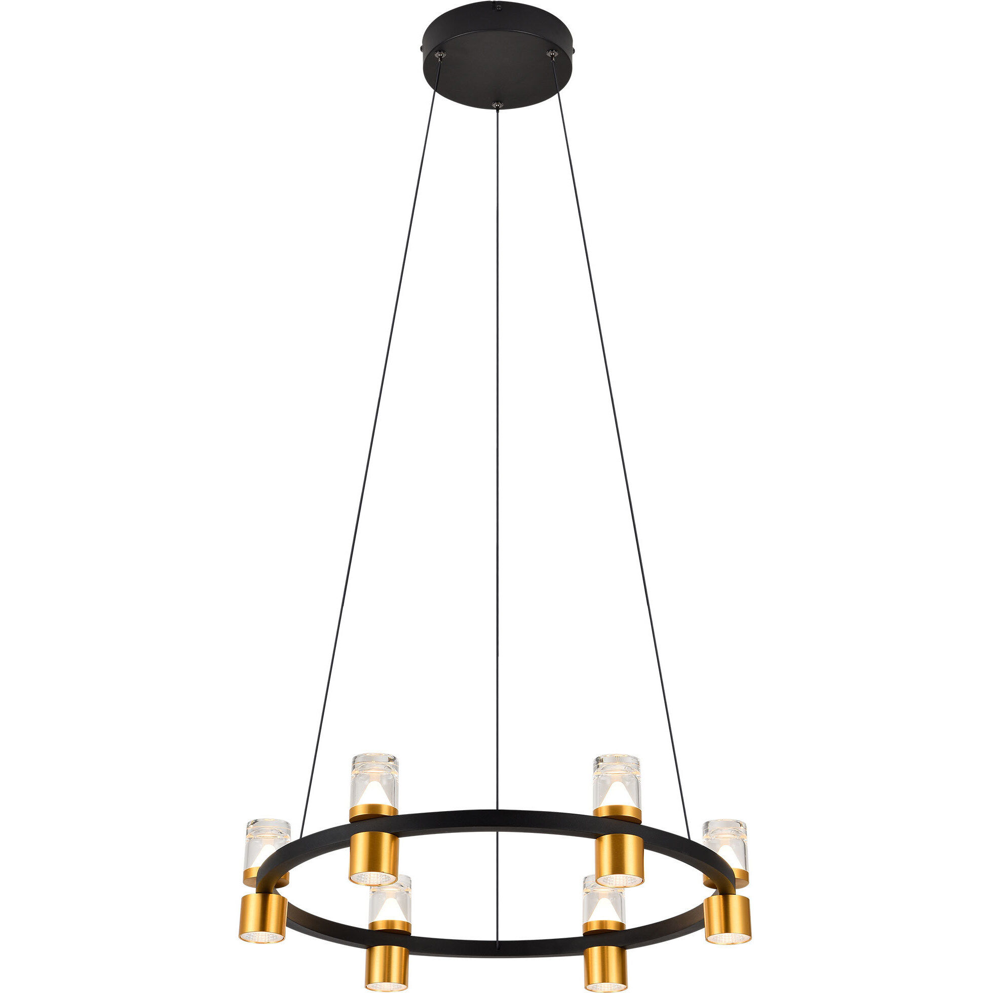 Ellegi Series 24 inch Black/Gold Chandelier Ceiling Light, Artisan Collection