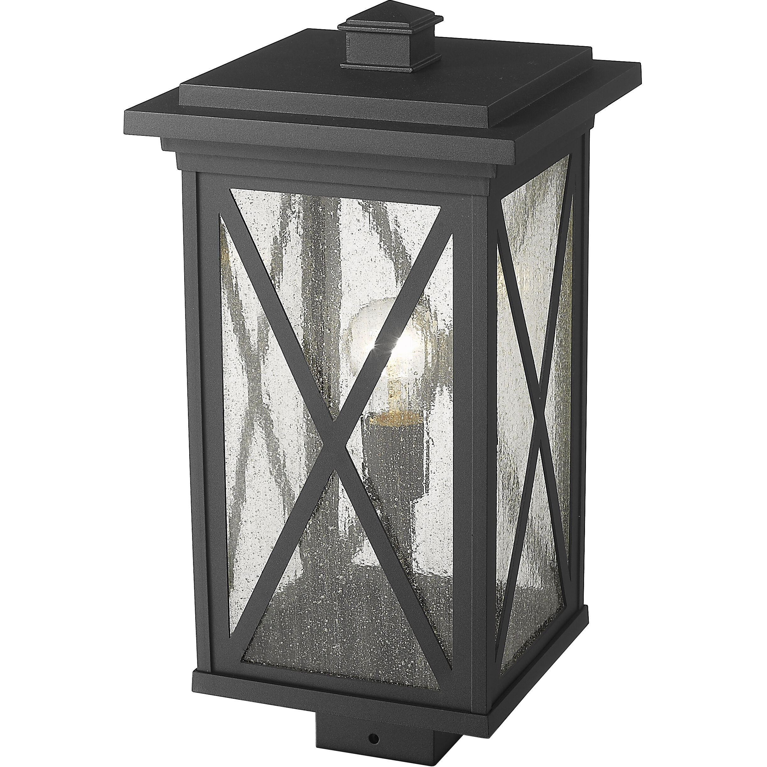 Brookside 1 Light 18.75 inch Black Outdoor Post Mount Fixture