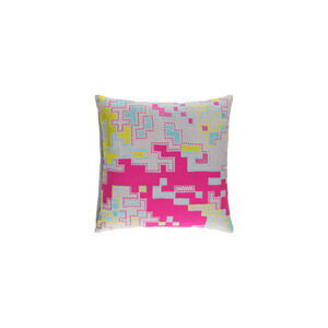 Macro 20 X 20 inch Bright Pink and Lime Throw Pillow