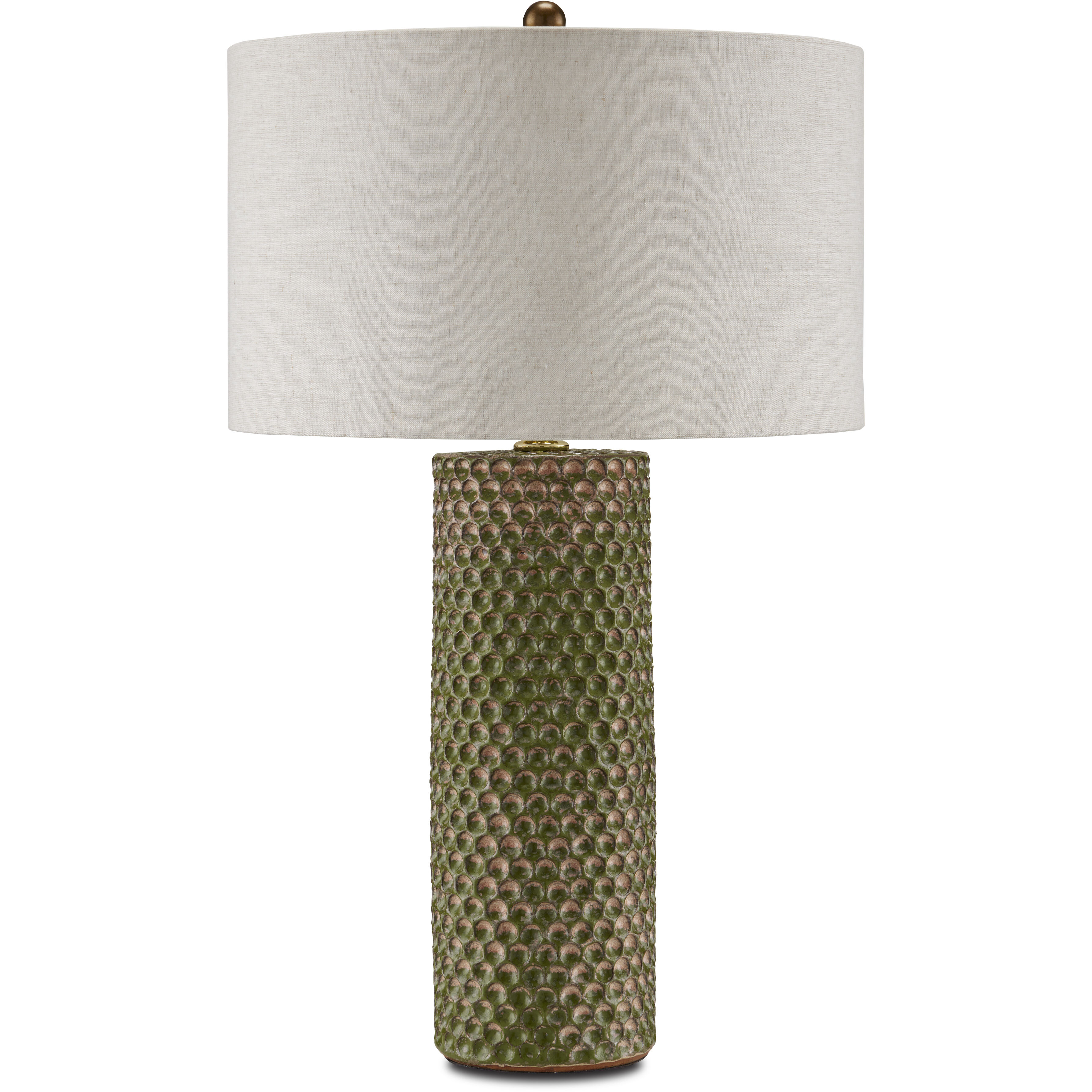 Polka Dot 28.25 inch 150 watt Reactive Green and Polished Brass Table Lamp Portable Light