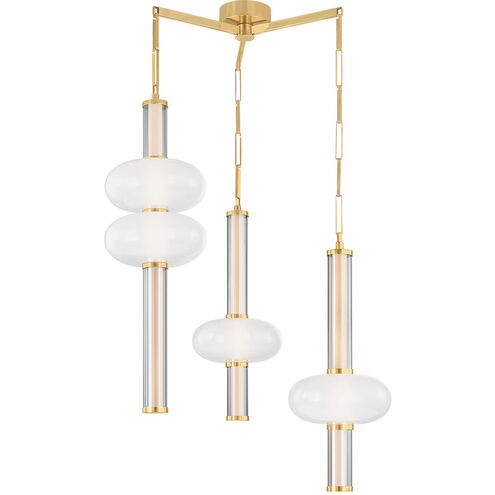 Corbin LED 36 inch Vintage Brass Chandelier Ceiling Light