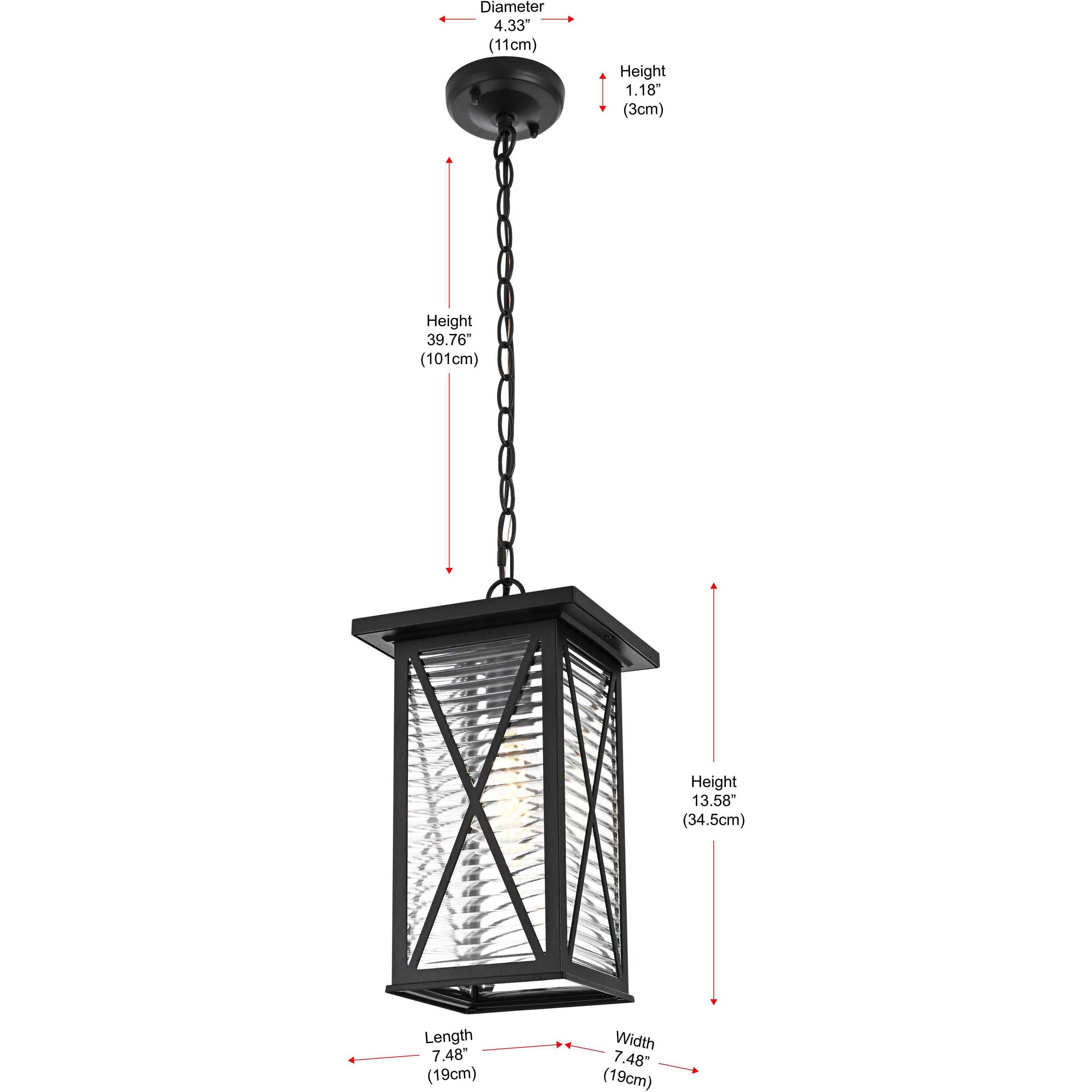 Jada 1 Light 7.5 inch Black Outdoor Pendant