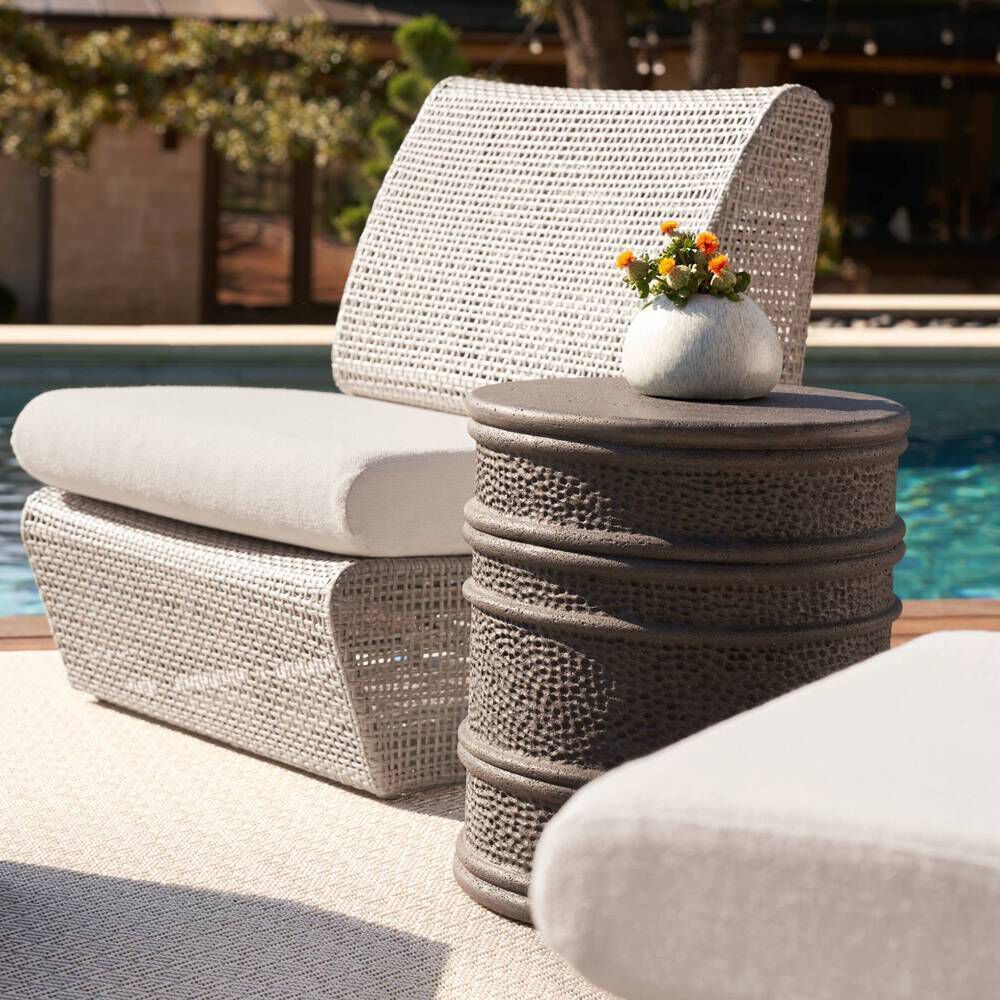 Dermot 18 inch Black Outdoor End Table