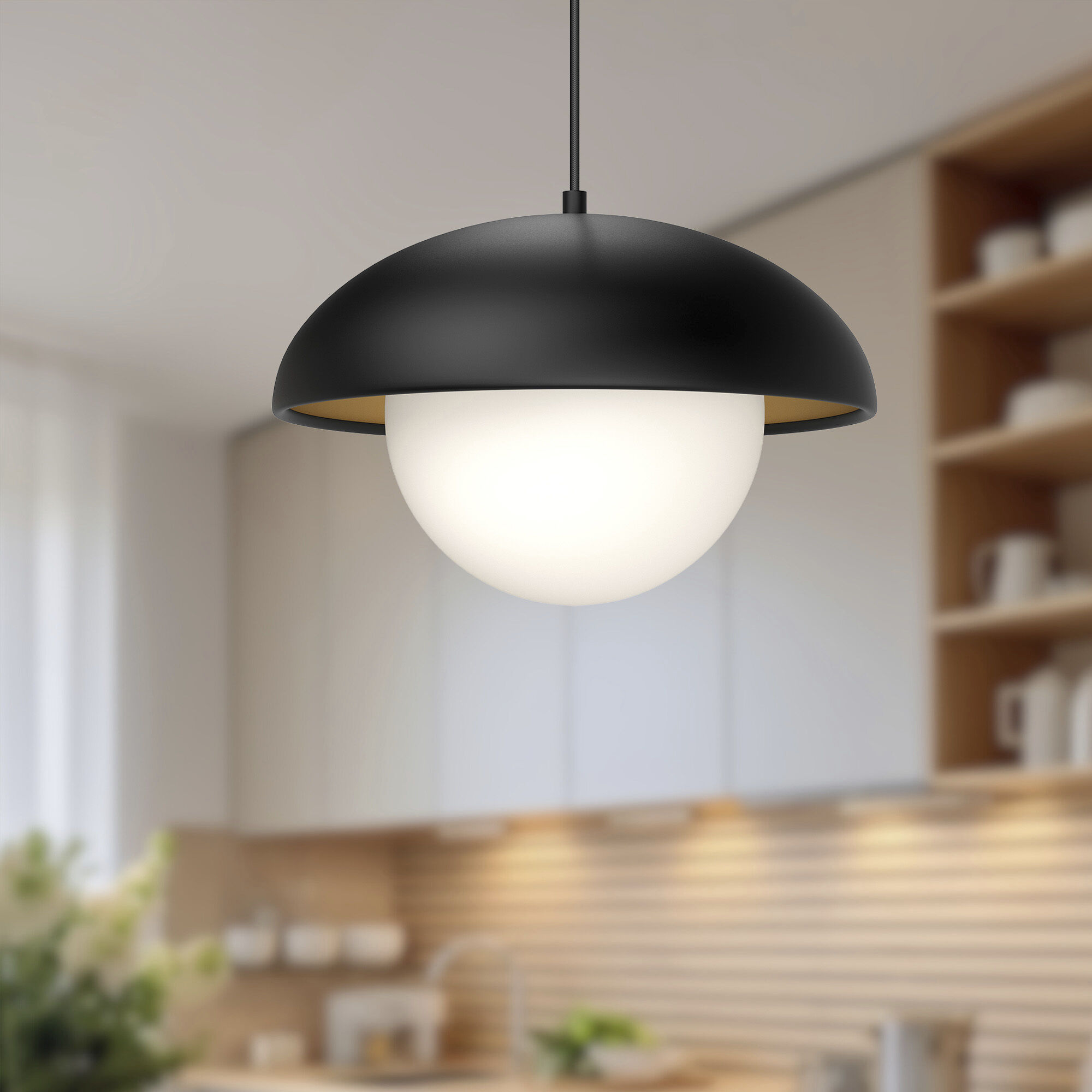 Alora Mood Rubio Pendant Ceiling Light in Matte Black