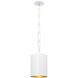 Alston 1 Light 8 inch Matte White/Antique Gold Mini Pendant Ceiling Light in Matte White and Antique Gold