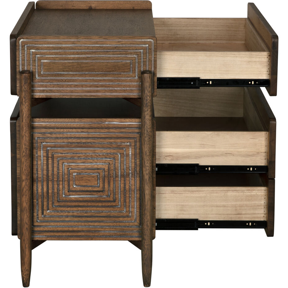 Savino 31 X 30 inch Dark Walnut Side Table