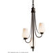 Flora 3 Light 15.8 inch Bronze Chandelier Ceiling Light in Opal