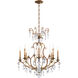 Renaissance Nouveau 8 Light 32 inch Etruscan Gold Chandelier Ceiling Light in Heirloom Silver, Adjustable Height