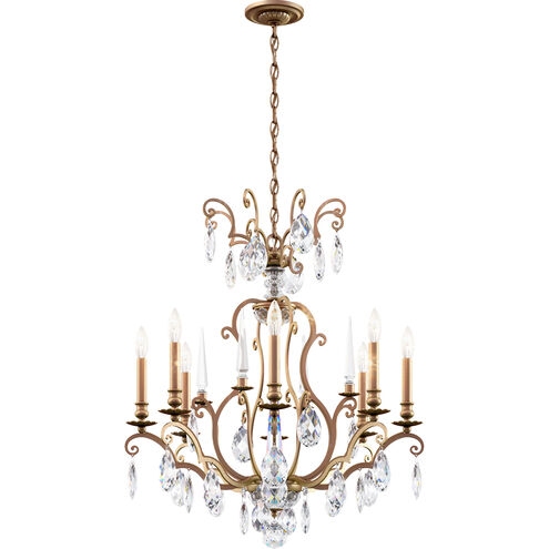Renaissance Nouveau 8 Light 32 inch Etruscan Gold Chandelier Ceiling Light in Heirloom Silver, Adjustable Height
