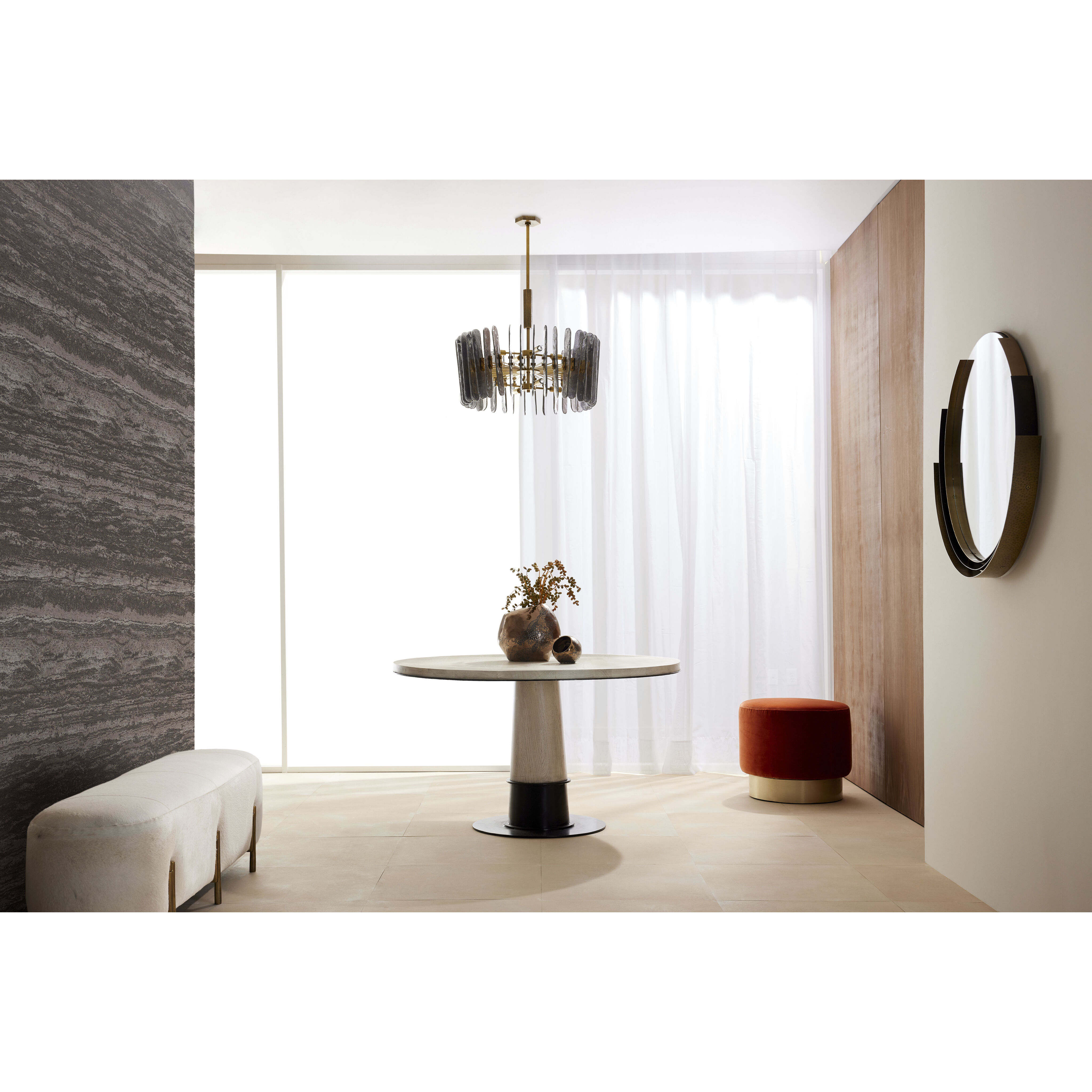 Klaus 8 Light 25.5 inch Smoke and Antique Brass Chandelier Ceiling Light