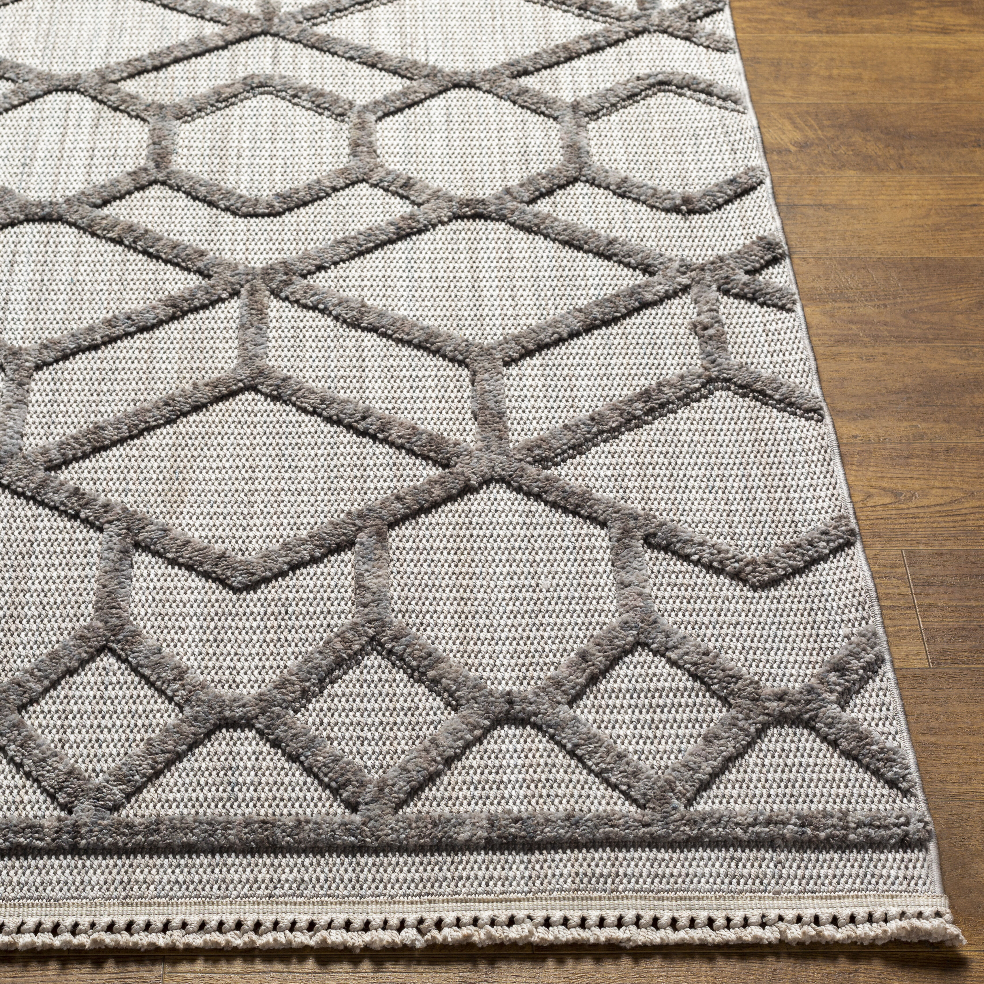 Zaragoza 84 X 63 inch Light Gray Rug, Rectangle