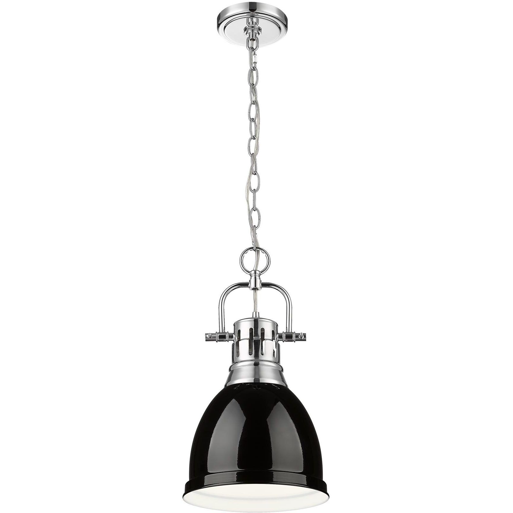 Yep Duncan Pendant Ceiling Light in Chrome, Black, Small