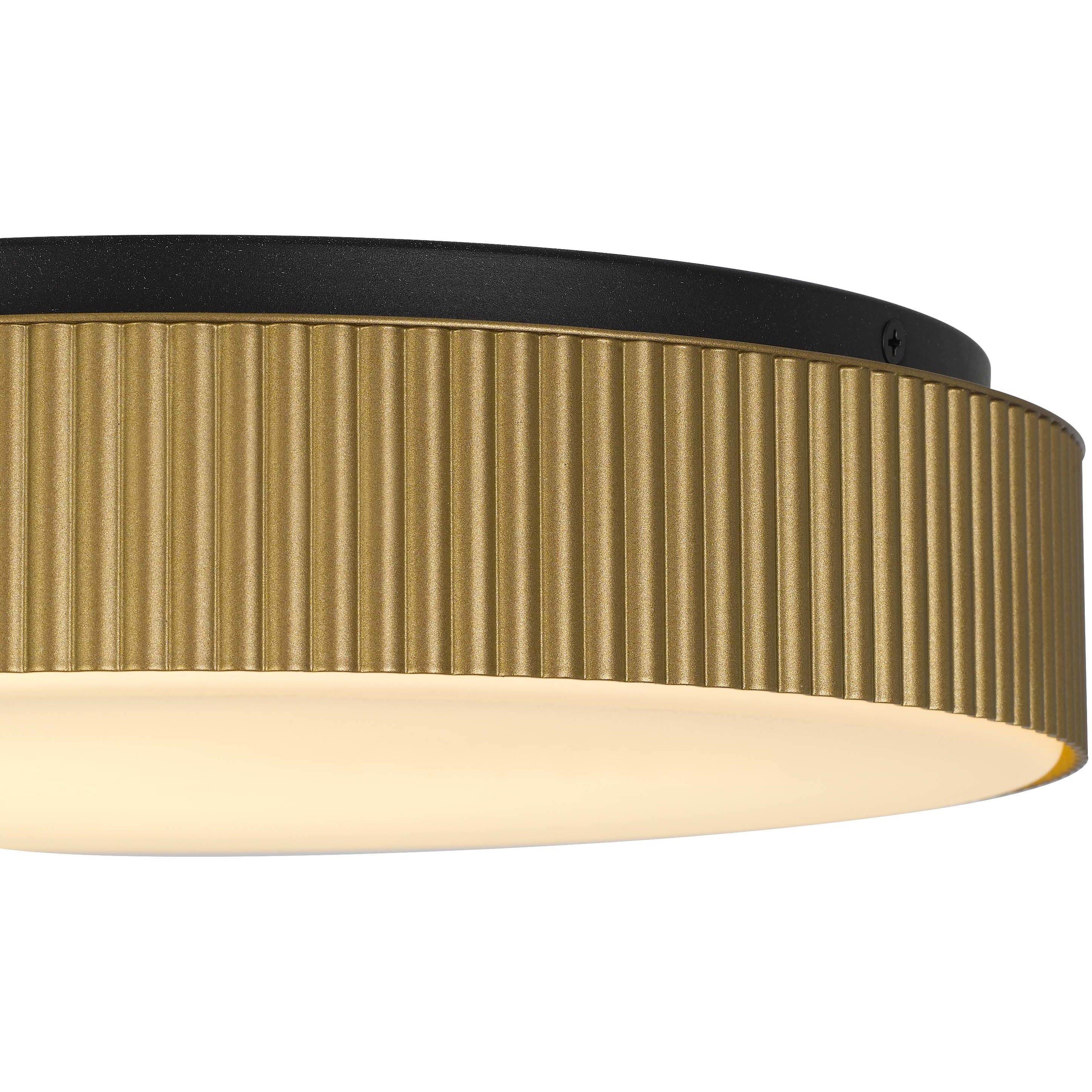 Channel LED 13 inch Painted Brass Outdoor Flush Mount