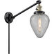 Geneseo 35 inch 3.50 watt Black Antique Brass Swing Arm Wall Light, Franklin Restoration