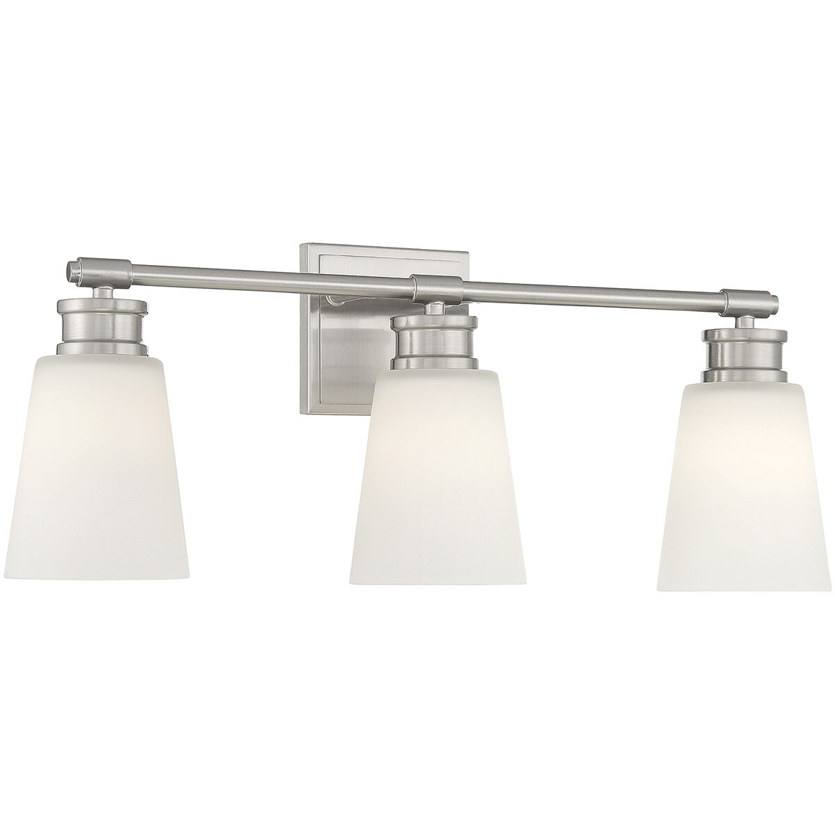 Contemporary 3 Light 23 inch Brushed Nickel Bathroom Vanity Light Wall Light