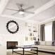 Georgetown 52 inch Brushed Nickel with Light Gray Oak Blades Ceiling Fan