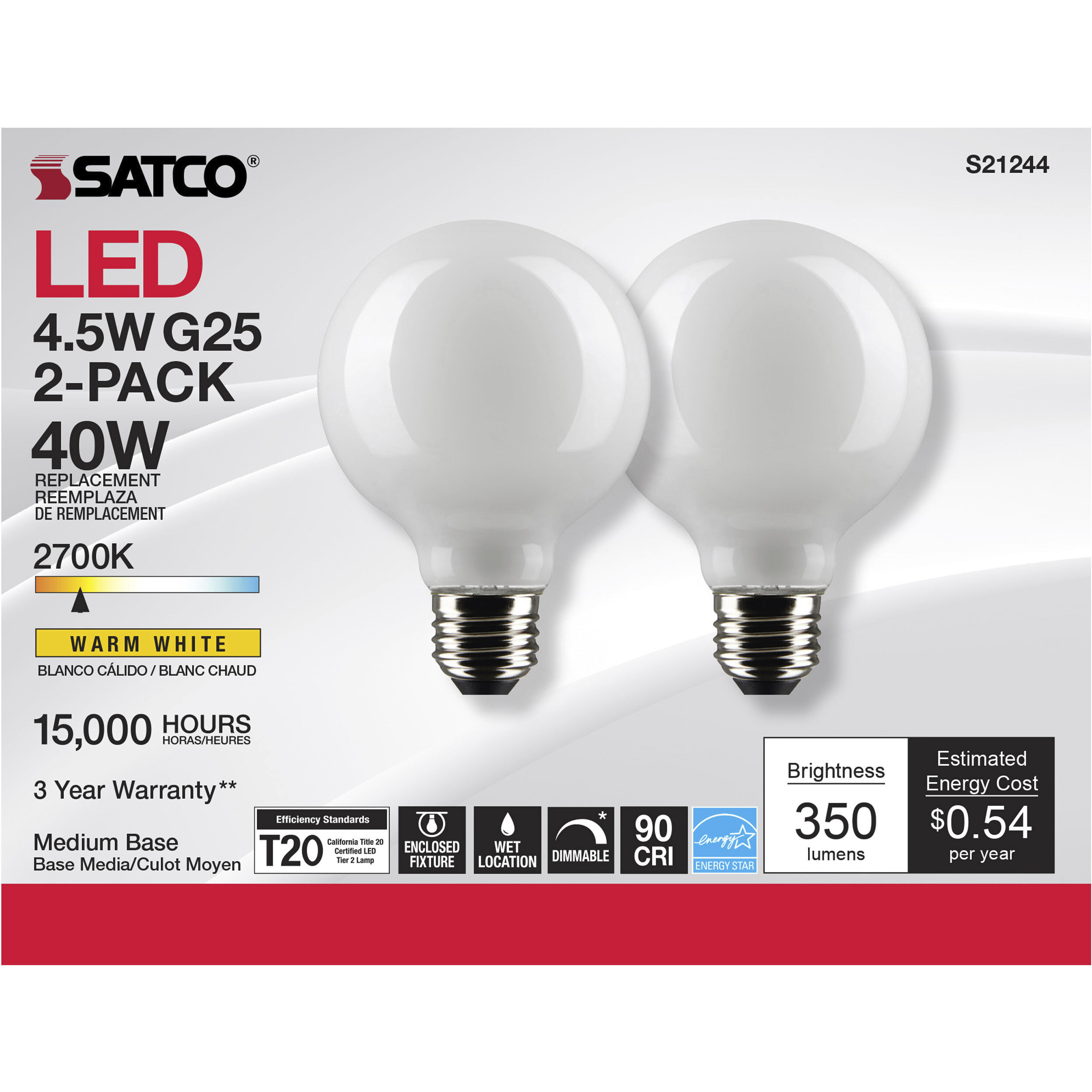 Lumos LED Medium Medium 4.50 watt 2700K LED Filament