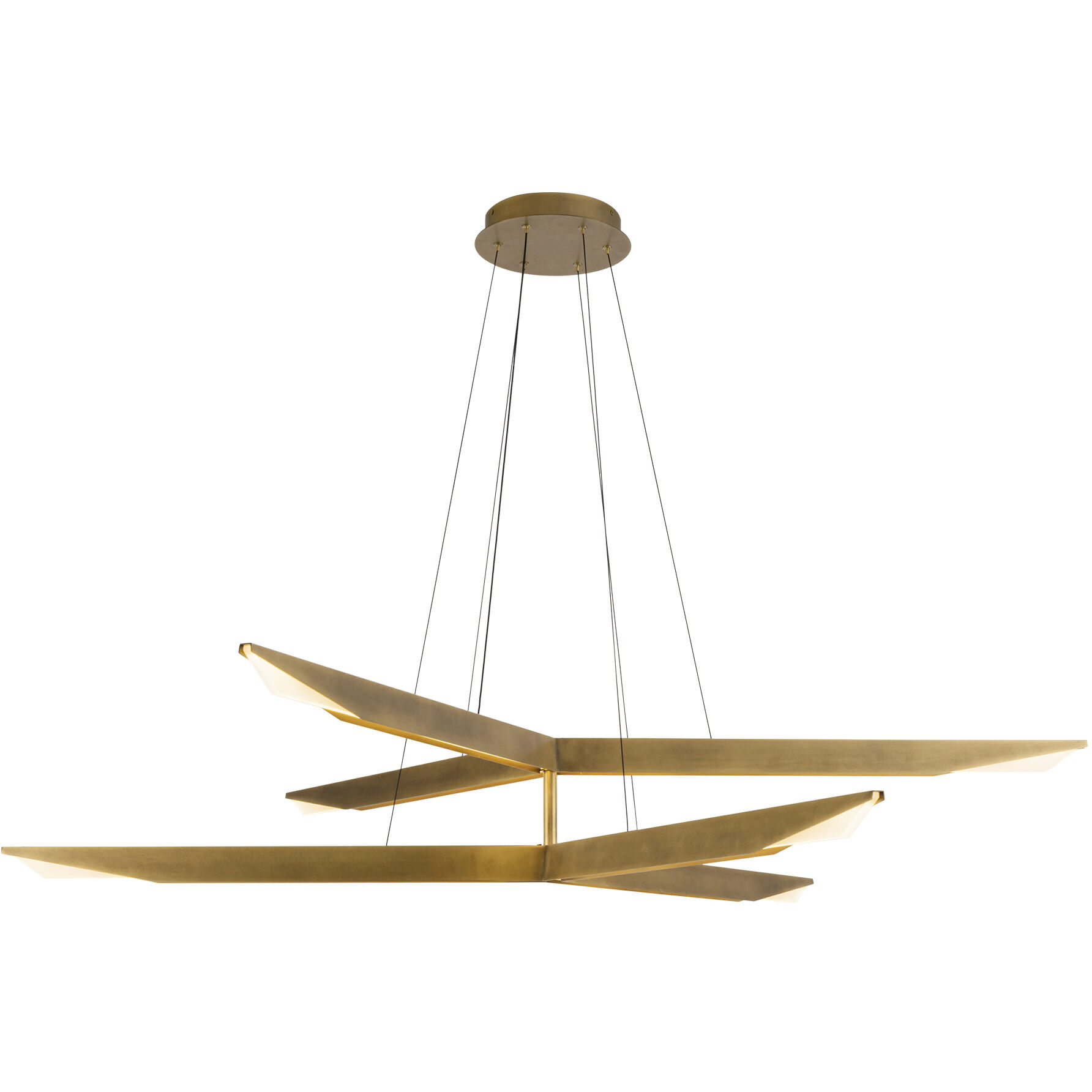 Tachi LED 31.13 inch Vintage Brass Chandelier Ceiling Light