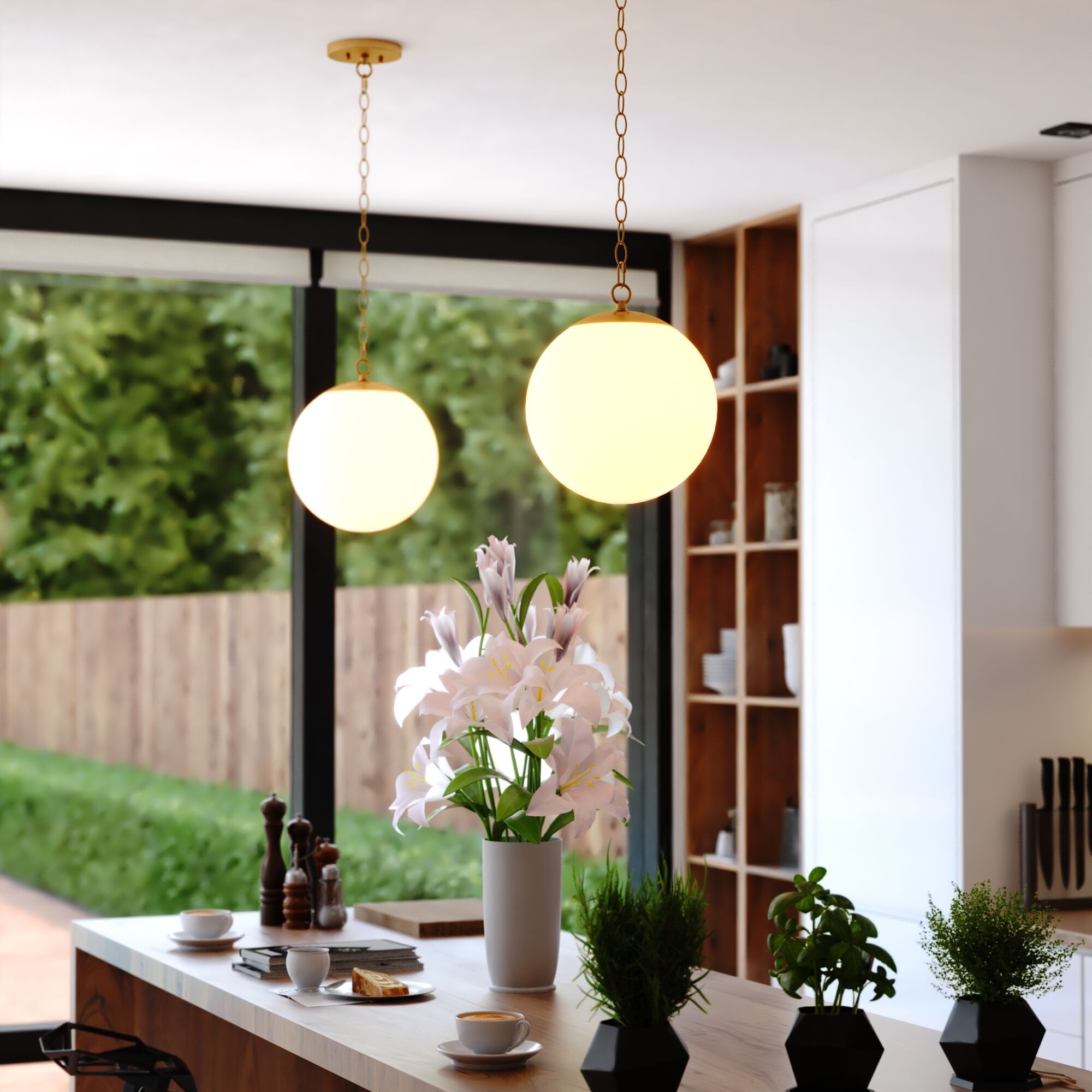 Linden LED 12 inch Muted Brass Pendant Ceiling Light