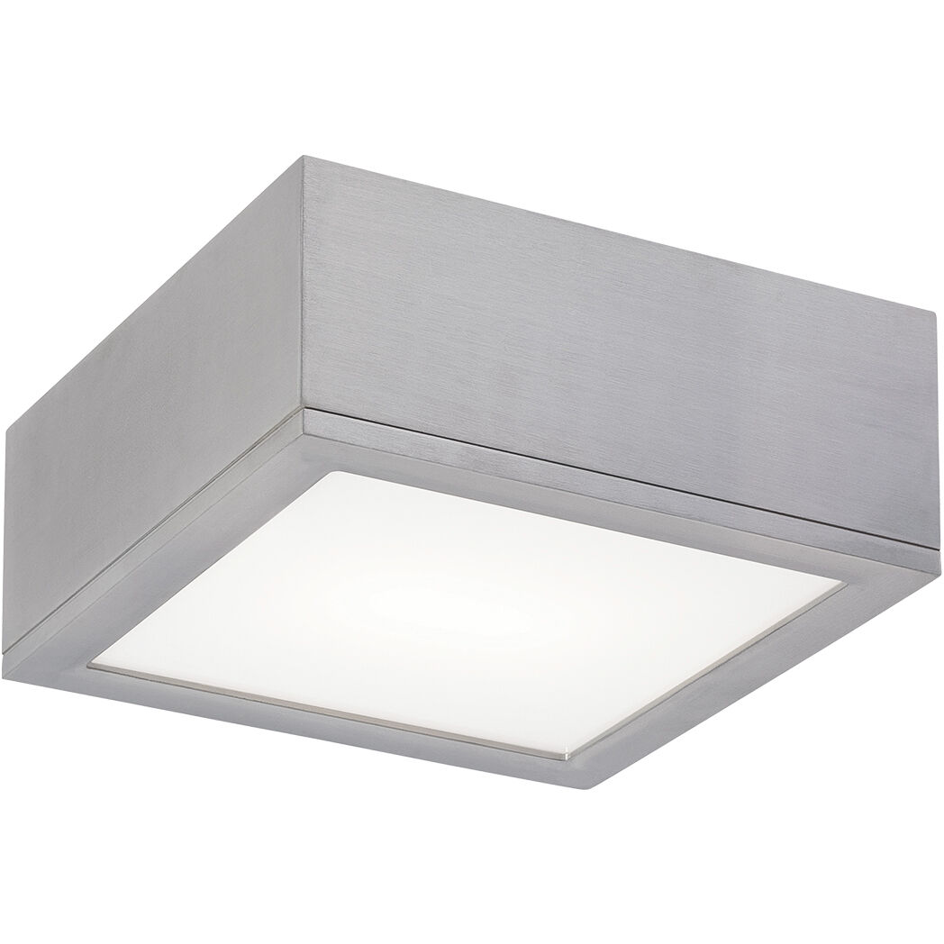 Rubix LED 10 inch Brushed Aluminum Outdoor Flush