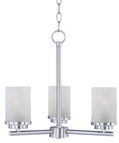 Corona 3 Light 17 inch Satin Nickel Single-Tier Chandelier Ceiling Light in Frosted