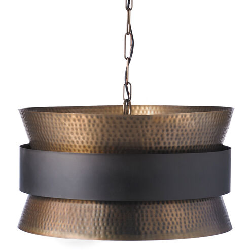 Loren 4 Light 19.75 inch Patinaed Brass and Dark Zinc Pendant Ceiling Light