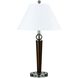 Hotel 29 inch 60 watt Espresso and Brushed Steel Night Stand Lamp Portable Light