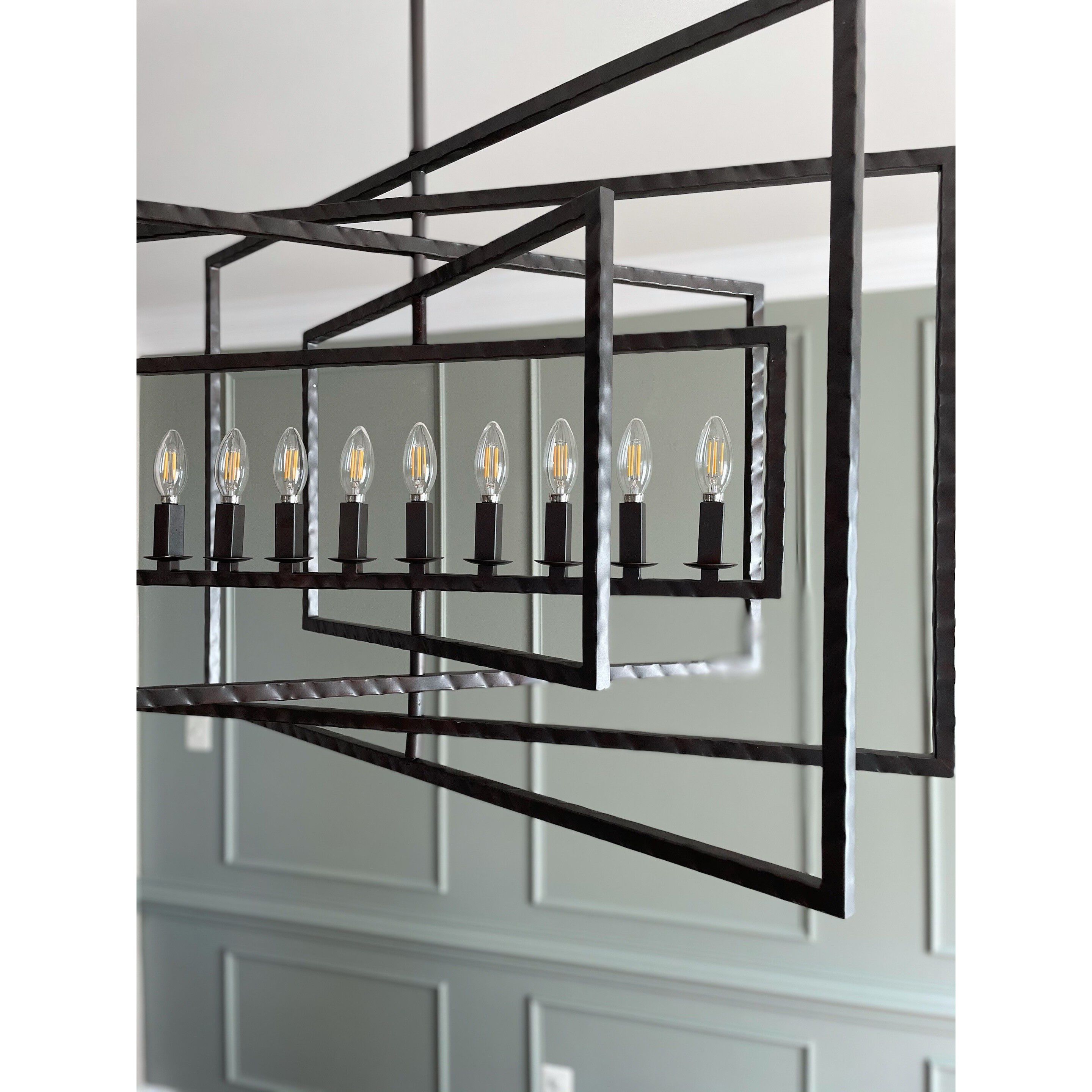 Capri 9 Light 39 inch Raw Steel Chandelier Ceiling Light