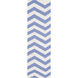 Frontier 96 X 30 inch White, Bright Blue Rug