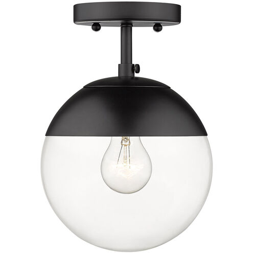 Dixon 1 Light 8 inch Matte Black Semi-flush Ceiling Light, Damp