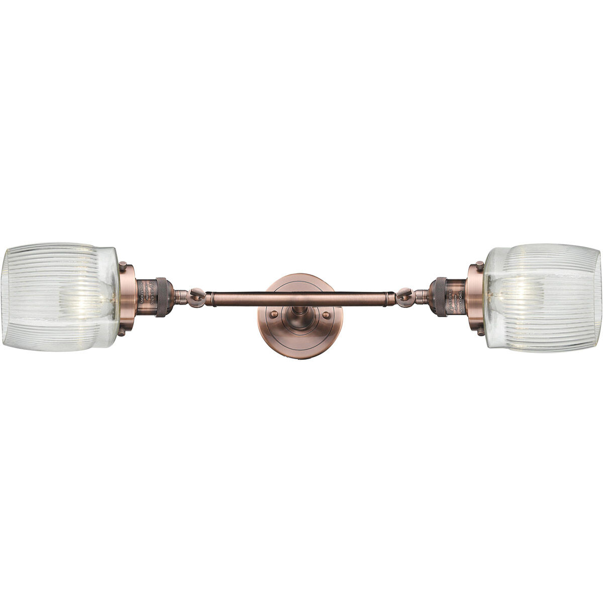 Franklin Restoration Colton 2 Light 16 inch Antique Copper Bath Vanity Light Wall Light, Franklin Restoration