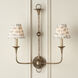 Block Print Natural and Charcoal Pleated Chandelier Shade