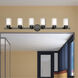 Manhattan 6 Light 47.5 inch Black Chrome with Polished Chrome Accents Vanity Sconce Wall Light in Polished Black Chrome