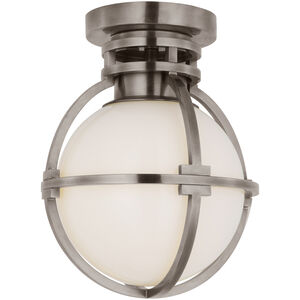 Chapman & Myers Gracie LED 7.25 inch Antique Nickel Captured Globe Flush Mount Ceiling Light