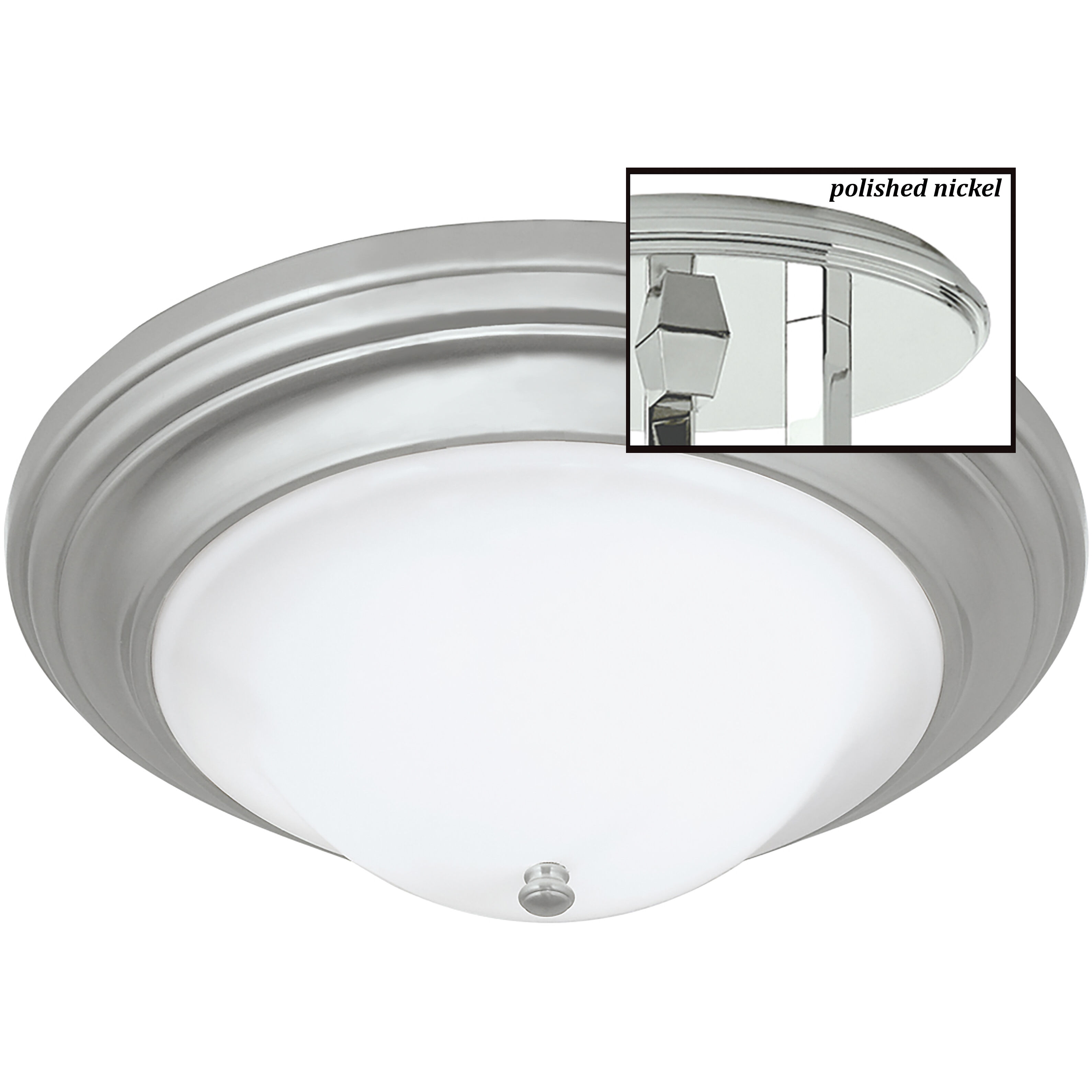 Emily 2 Light 17 inch Polished Nickel Flush Mount Ceiling Light