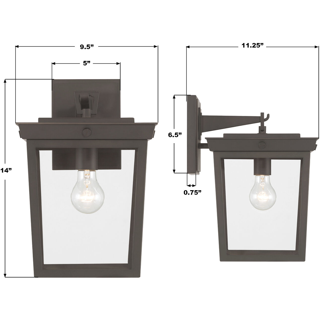 Belmont 1 Light 14 inch Twilight Bronze Outdoor Sconce